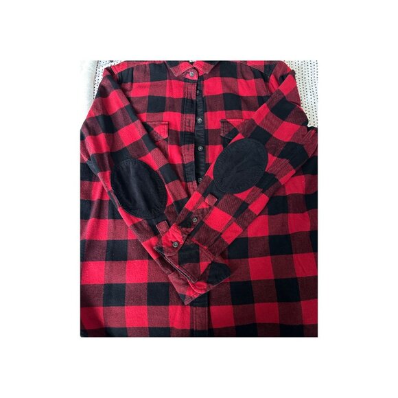 ROOTS Flannel Red & Black Plaid Shirt - Unisex - Picture 3 of 5